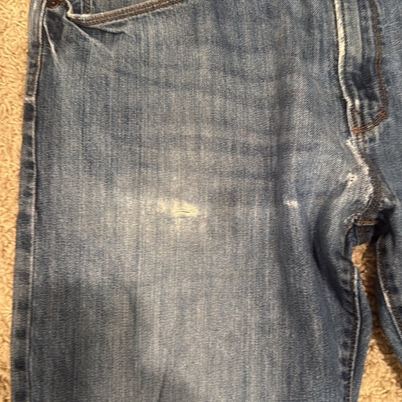 Gap Mens Classic 5-Pocket Premium Straight Jeans Distress 2013 Rustic Wash 36x34 - Picture 7 of 11